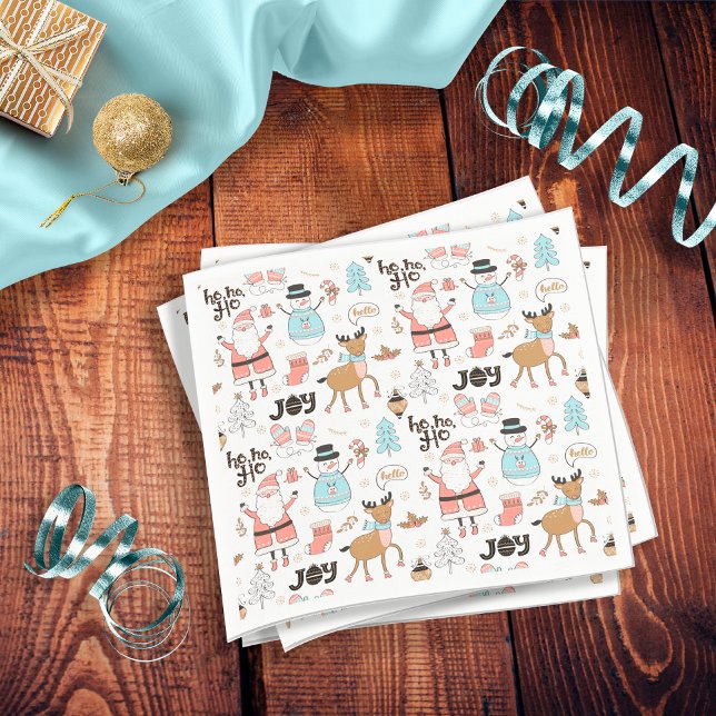 Serviette En Papier Père Noël, Snowman, Reindeer Motif ID559 (Créateur téléchargé)