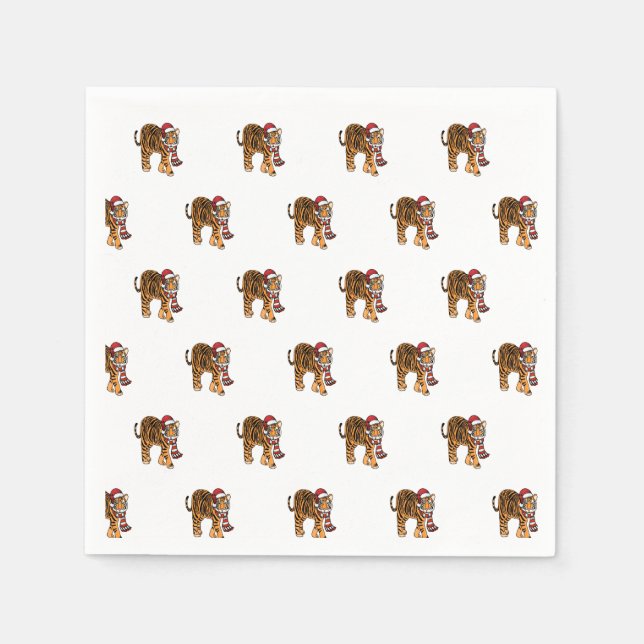 Serviette En Papier Père Noël Tiger (Devant)