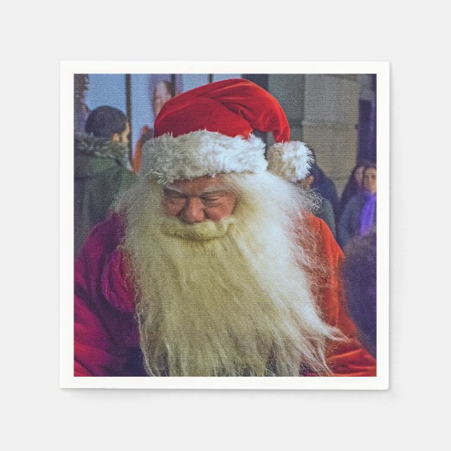 Serviette En Papier Père Noël vue portrait serviettes (Devant)