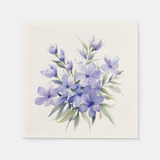 Serviette En Papier Périodes violettes : serviettes Mariages personnal (Devant)