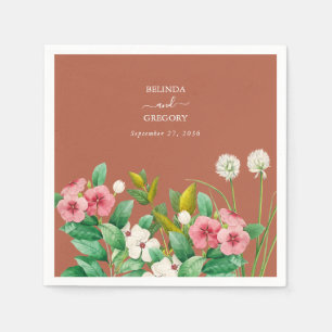 Serviette En Papier Périwinkle Burnt Orange Terracotta Mariage