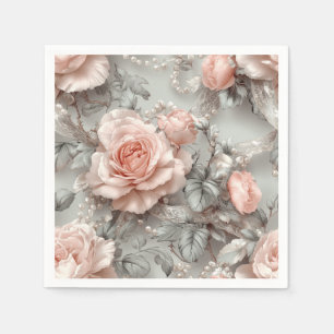 Serviette En Papier Perle romantique douce et dentelle Botanique