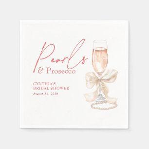 Serviette En Papier Perles Arc-en-Ciel et Prosecco Rosé Baby Shower de