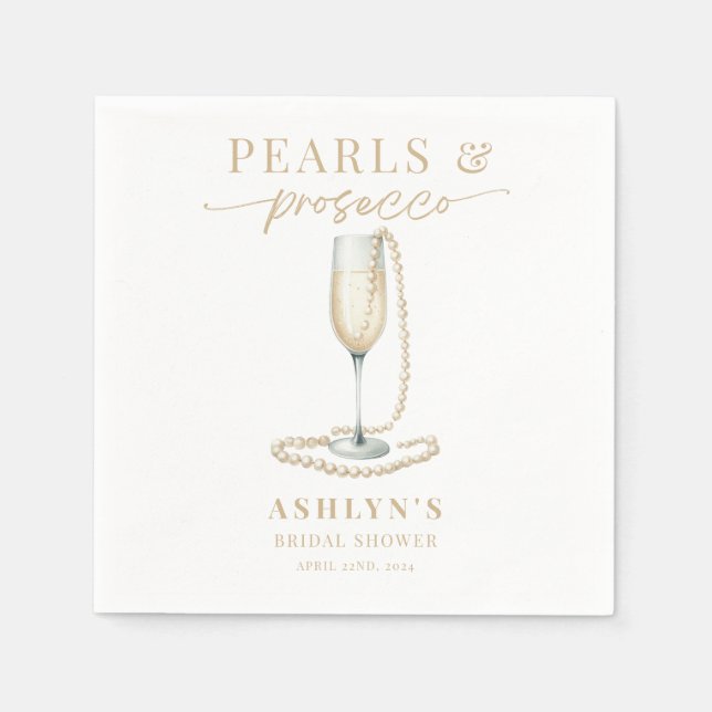Serviette En Papier Perles et Fêtes des mariées de poursuites (Devant)