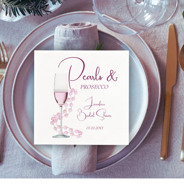 Serviette En Papier Perles modernes et Fête des mariées de poursuites  (Créateur téléchargé)