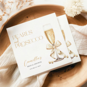 Serviette En Papier Perles & Prosecco Or Minimal Bridal Shower