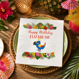 Serviette En Papier Perroquet d'anniversaire tropical
