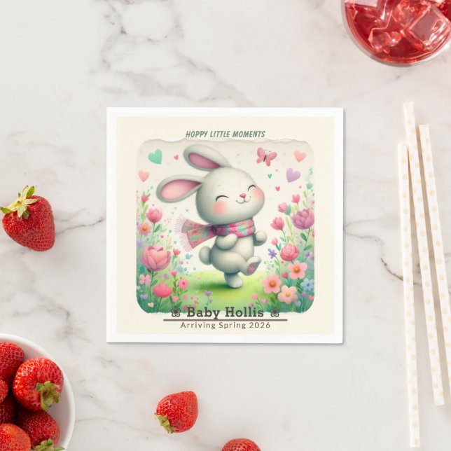 Serviette En Papier Personalized Bunny Paper Party Napkins (En situation)