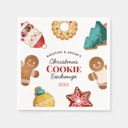 Serviette En Papier Personalized Christmas Cookie Exchange Gingerbread