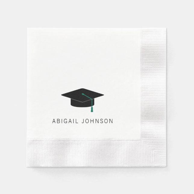 Serviette En Papier Personalized Graduation Cap Coined Paper (Devant)