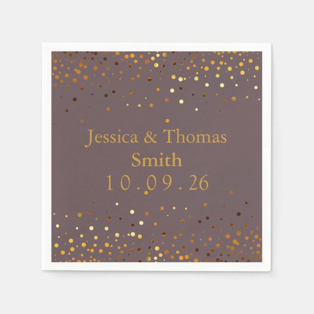Serviette En Papier Personalized Green Gold Glitter Faux Foil (Devant)