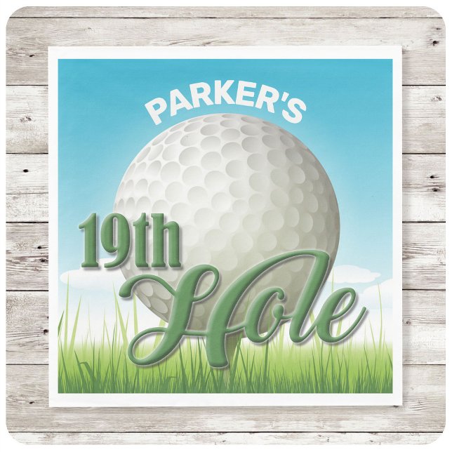 Serviette En Papier PERSONALIZED NAME Golfer Golf Pro Ball 19th Hole (Créateur téléchargé)