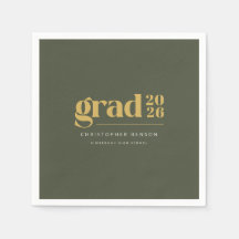 Personalized Olive Green Gold 2026 Graduation
