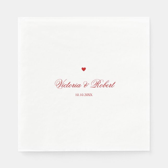 Serviette En Papier Personalized Red Heart (Devant)