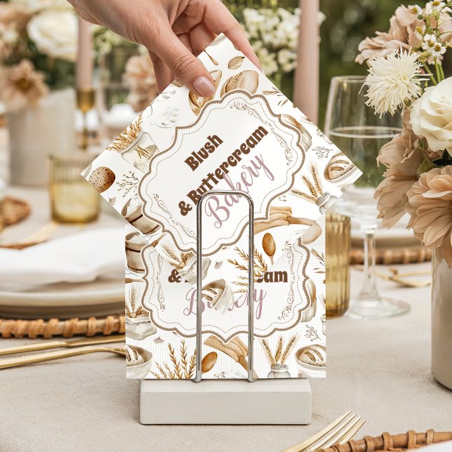 Serviette En Papier Personalized Rustic Baking Business (Créateur téléchargé)