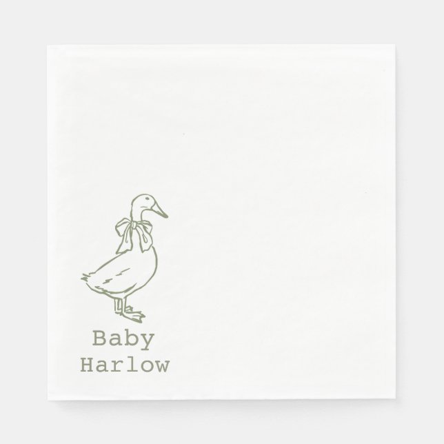 Serviette En Papier Personalized Silly Goose Baby Shower (Devant)