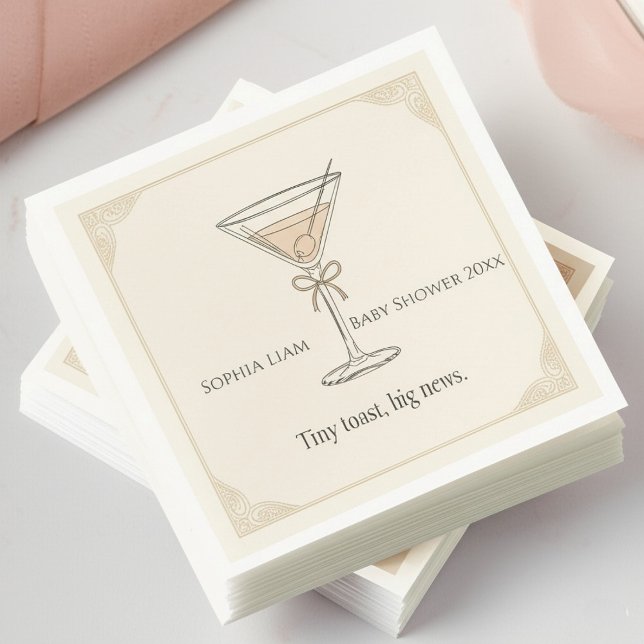 Serviette En Papier Personalized Tiny Toast Big News (Créateur téléchargé)