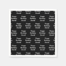 Personnalisable Joyeux Texte d'anniversaire | Noir