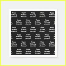 Personnalisable Joyeux Texte d'anniversaire | Noir