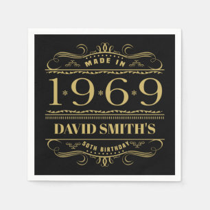 Serviette En Papier Personnalisé 1969 50e anniversaire