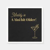Personnalisé 30e anniversaire Martini Napkin Faux 
