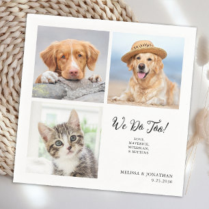 Serviette En Papier Personnalisé 3 Photo Collage Unique Pet Chien Mari