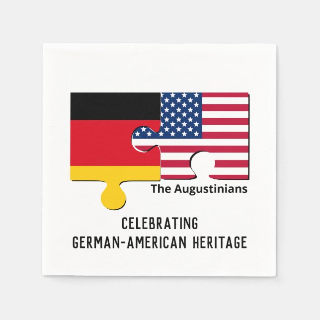 Serviette En Papier Personnalisé ALLEMAND AMÉRICAIN (Devant)