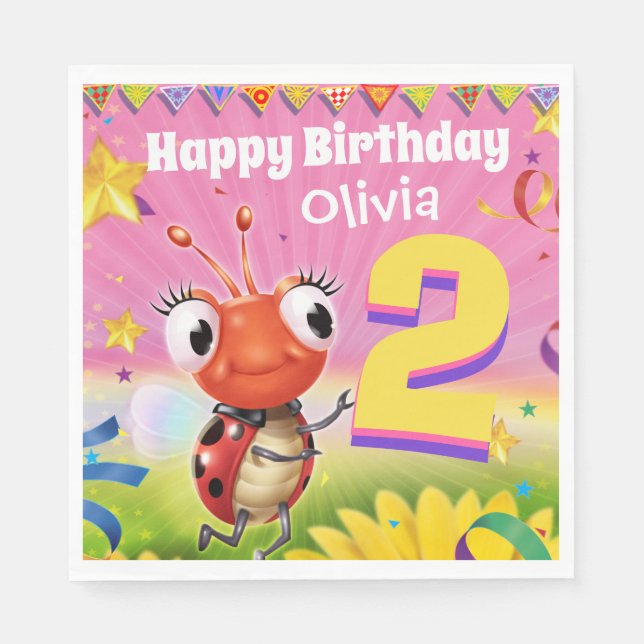 Serviette En Papier Personnalisé Anniversaire de la fête de papier fil (Devant)