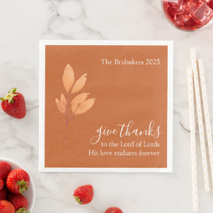 Serviette En Papier Personnalisé Burange Boho Donner Merci Thanksgivin