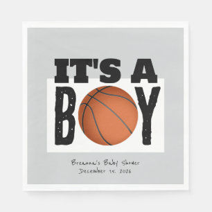 Serviette En Papier Personnalisé C'est un garçon Baby shower de basket