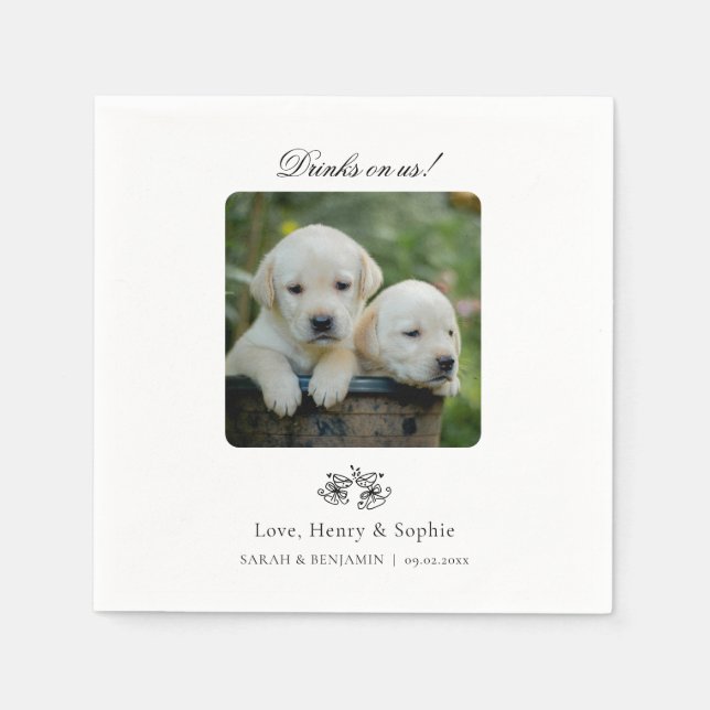 Serviette En Papier Personnalisé Cocktail photo pour animaux domestiqu (Devant)