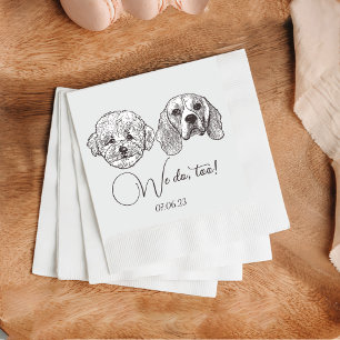 Serviette En Papier Personnalisé Deux Cocktails pour animaux Mariage d