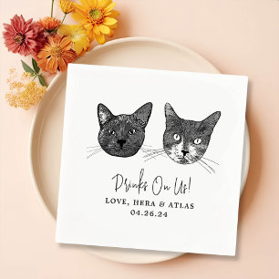 Serviette En Papier Personnalisé Deux Cocktails pour animaux Mariage d