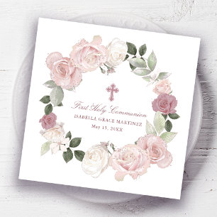 Serviette En Papier Personnalisé Editable Première Sainte Communion