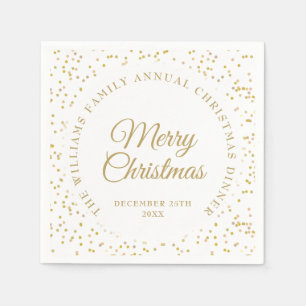 Serviette En Papier Personnalisé Elegant Gold Confetti Joyeux Noël