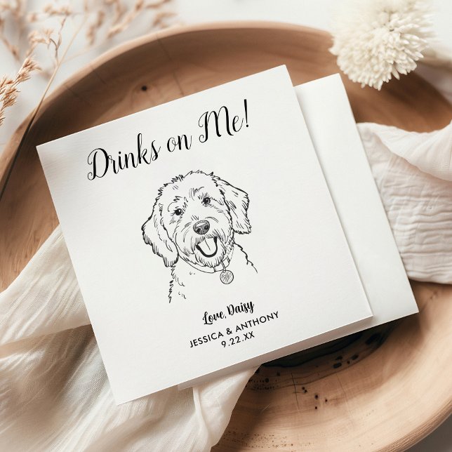 Serviette En Papier Personnalisé Elégant Goldendoodle Mariage chien (Créateur téléchargé)