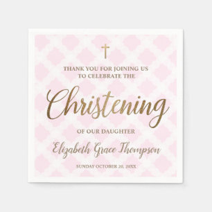 Serviette En Papier Personnalisé Gold Rose bébé Nom de la fille Christ