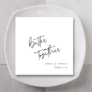 Serviette En Papier Personnalisé Hand-Lettered Better Together Mariage