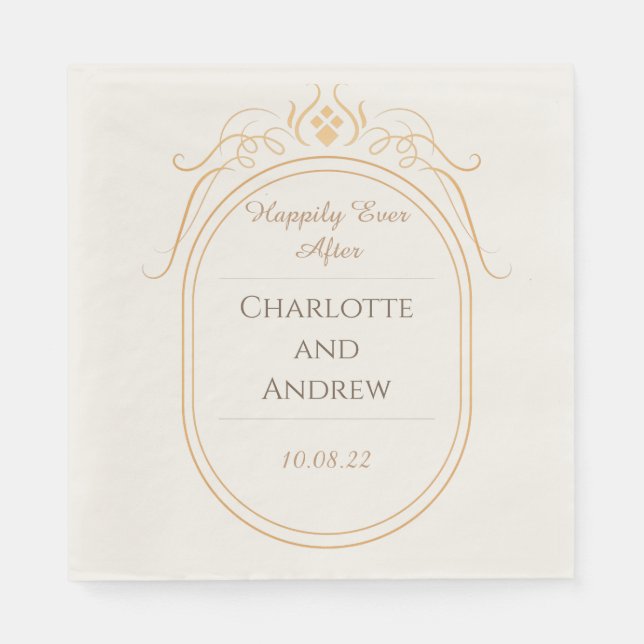 Serviette En Papier Personnalisé Happy Jamais Après Mariage (Devant)