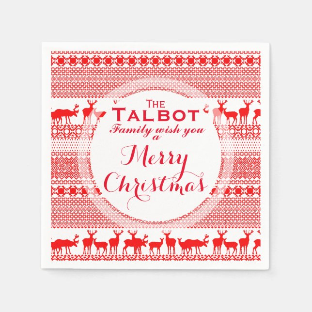 Serviette En Papier Personnalisé JOYER NOËL SAISON'S GREETING Paper N (Devant)