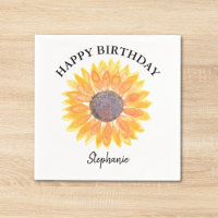 Personnalisé Joyeux Anniversaire Tournesol Jaune
