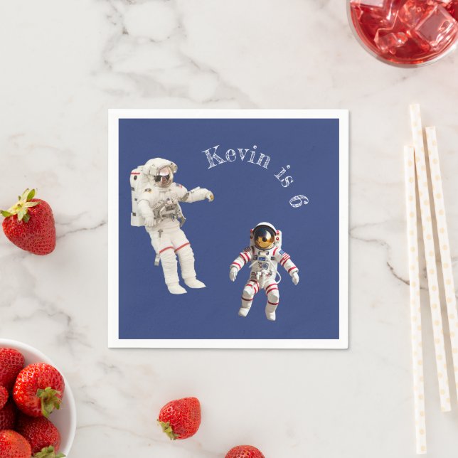 Serviette En Papier Personnalisé - Les astronautes dans l'espace (En situation)