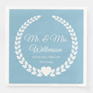 Serviette En Papier Personnalisé Mr & Mrs Bride et Groom Newlyted