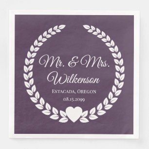 Serviette En Papier Personnalisé Mr & Mrs Bride et Groom Newlyted