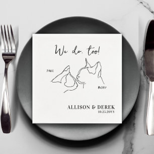 Serviette En Papier Personnalisé Nom de l'animal de compagnie Minimali