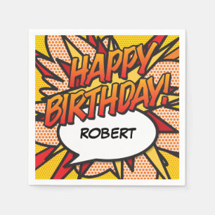Serviette En Papier Personnalisée HAPPY BIRTHDAY Fun Speech Bubble