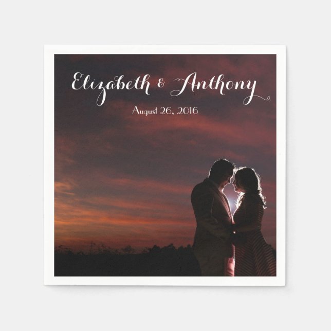 Serviette En Papier Personnaliser avec Mariage photo (Devant)