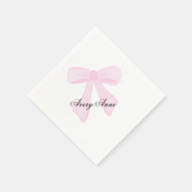 Serviette En Papier Personnaliser baby shower serviette rose arc (Coin)