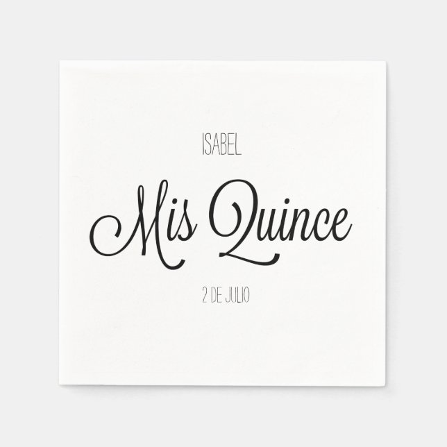 Serviette En Papier Personnaliser de la fête de Mis Quince Napkin (Devant)