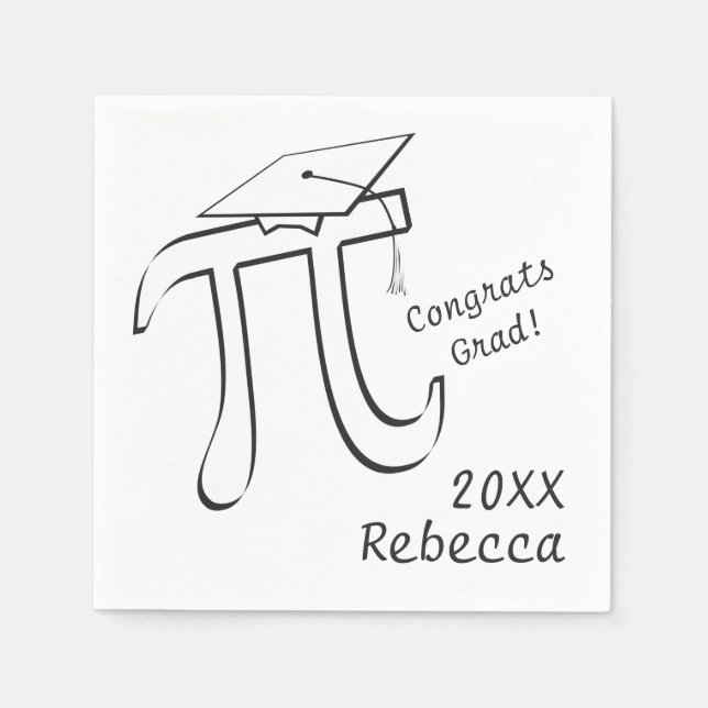 Serviette En Papier Personnaliser Math Pi Graduation Papier Napkins (Devant)